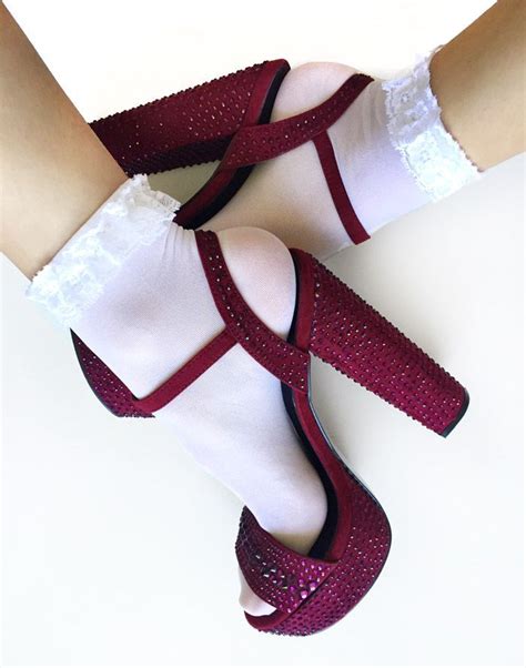 Heels And Socks Socks And Hosiery Sandals Heels Lace Ankle Ankle Shoes Shoe Boots Frilly