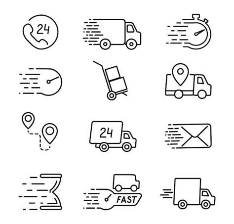 Premium Vector Thin Line Delivery Icons Set Web Delivery Services