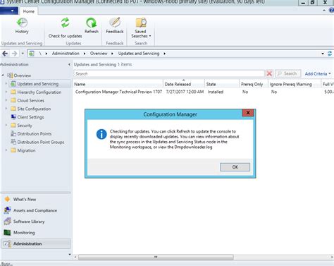 System Center Configuration Manager Technical Preview 1708 Now