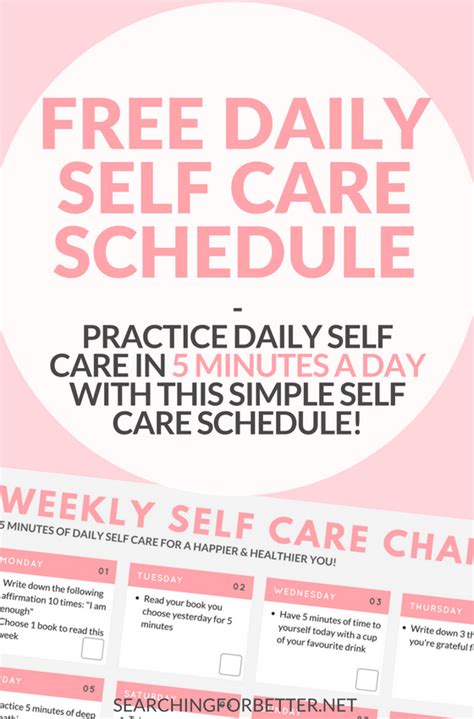 Daily Self Care Checklist Practice A Daily Self Care Routine In 5