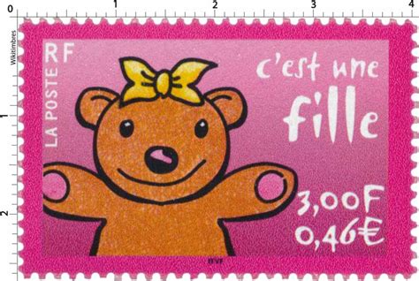 Personnalisez vos cartes & timbres avec vos photos de mariage et naissance. Timbre : c'est une fille | WikiTimbres