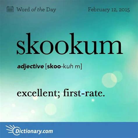 Skookum Good Vocabulary Words English Words Uncommon Words