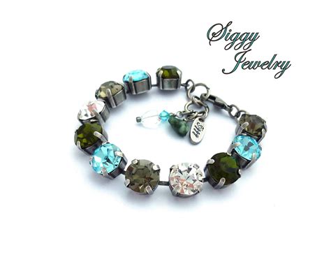 Crystal Bracelet Necklace Or Set 11mm 47ss Chatons Olive Etsy