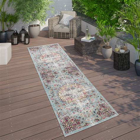 Diese teppichmodelle sind wahre allrounder und überzeugen durch ihre universe In- & Outdoor Teppich Orient Pastell Türkis | TeppichCenter24