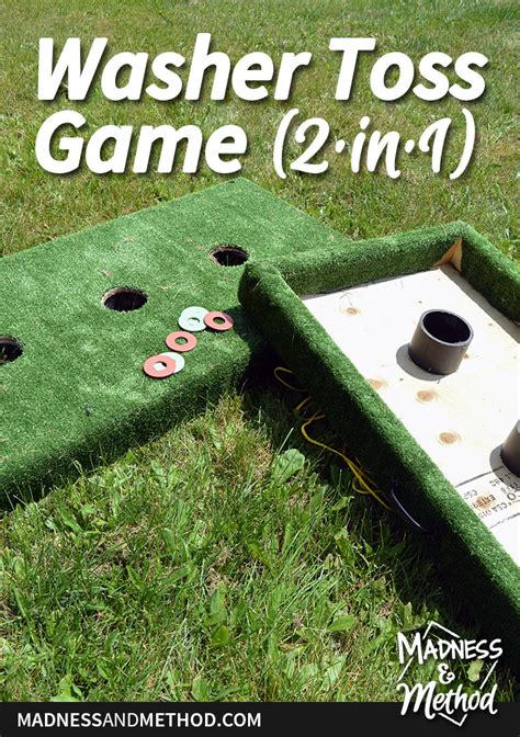 Get more washers into your target box than your opponent to win rules. Washer Toss Game DIY | Madness & Method
