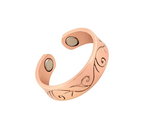 2 Copper Adjustable Magnetic Therapy Rings Vineyard