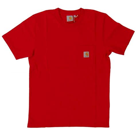 Carhartt Pocket T Shirt Red Mens T Shirts From Attic Clothing Uk