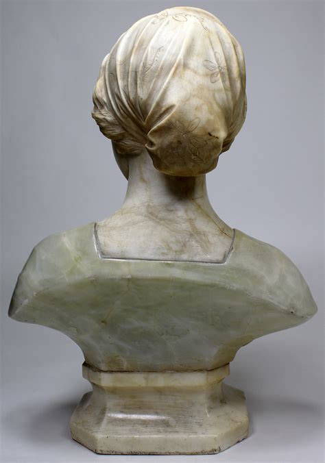 An Italian 19th 20th Century Carved Color Alabaster Bust Of A Young