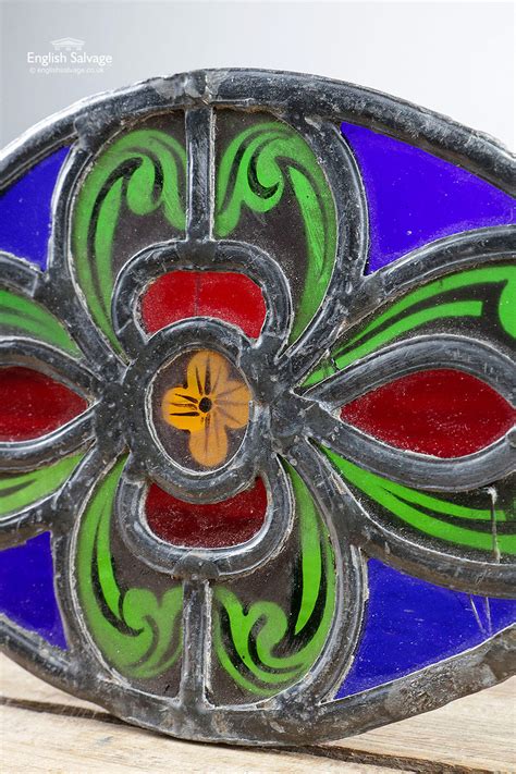 This must have been expensive. Small colourful stained glass panel