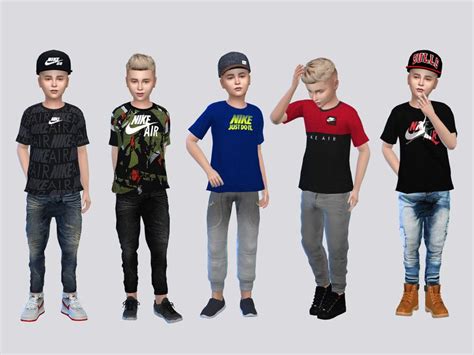 Mclaynesims Nike Air Tees I Kids Sims 4 Cc Kids Clothing Sims 4