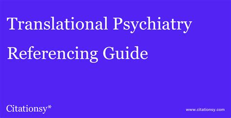 Translational Psychiatry Referencing Guide · Translational Psychiatry