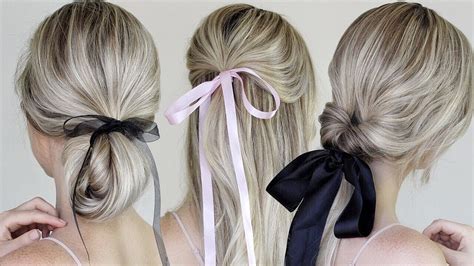 Simple And Easy Hairstyles Incorporating Bows And Ribbon Youtube