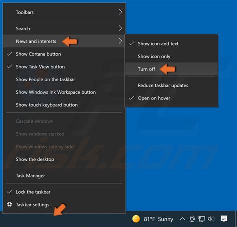 How To Remove News And Interests Widget From Windows 10s Taskbar