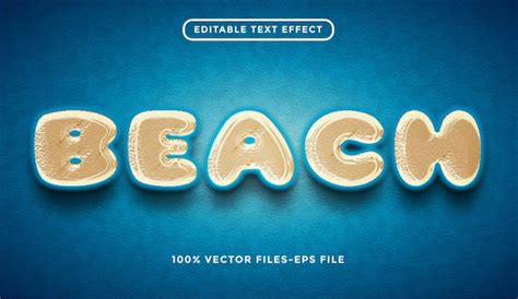 Premium Vector Beach Editable Text Effect Premium Vectors