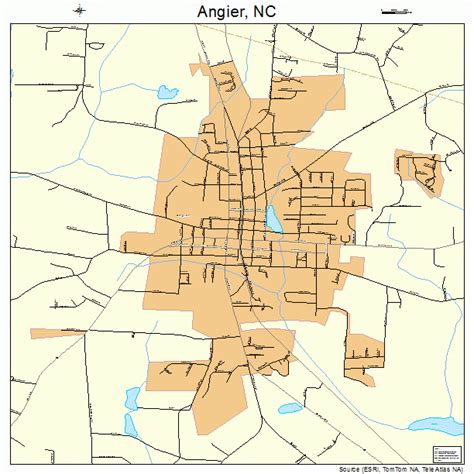 Angier North Carolina Street Map 3701400