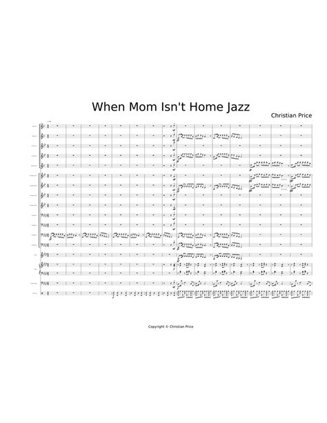When Mom Isnt Home Jazz Sheet Music For Piano Trombone Guitar Piano Sextet