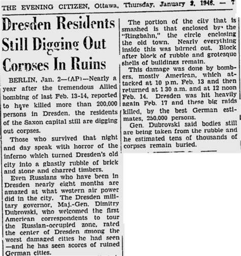 The bombing of dresden in february 1945 has remained one of the more controversial aspects of world war two. The Dresden Bombings - Stormfront