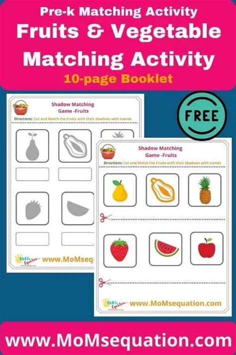 Cut And Paste Fruits And Vegetable Worksheets For Preschool Momsequation