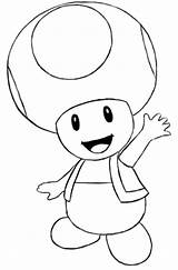 Toad Coloring Mario Draw Peach sketch template