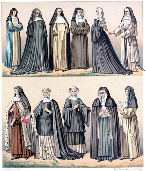 Costumes Of Religious Orders Habits Of Various Nuns France 19th C