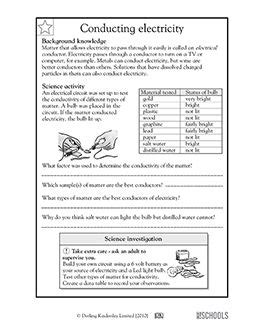 Wanted to go to beyonclfs concert. 5th grade Science Worksheets: Conducting electricity ...