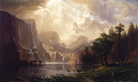 Albert Bierstadt Nature Landscape Mountains Fantasy Art Painting A