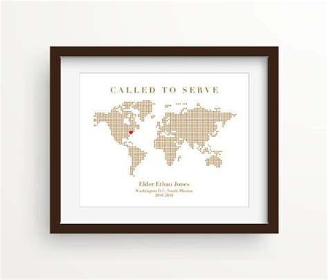 Custom Missionary Map Poster Called To Serve Missionary Tribute