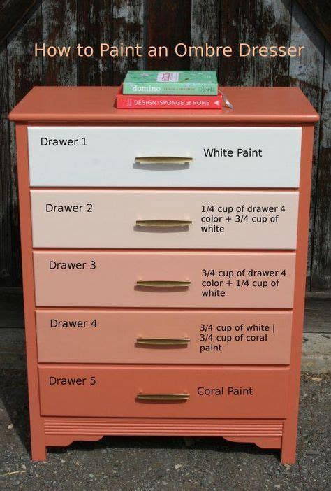 How To Paint An Ombre Dresser Painted Dresser Furniture Diy