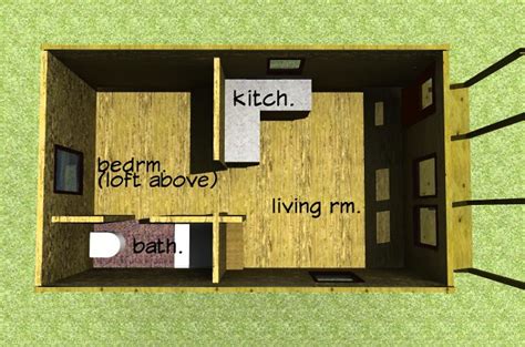 12x24 Cabin Plan This Floor Plan Also Features A Loft Bed Flickr