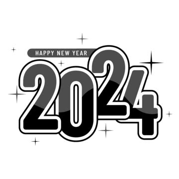 Noir 2024 Nouvel An PNG Noir 2024 Nouvel An PNG Et Vecteur Pour