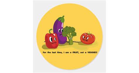Tomato Humor Classic Round Sticker Zazzle