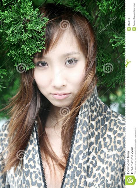 Cute Asian Girl Looking At Viewer Stock Image Image Of Hair Asian 9177019