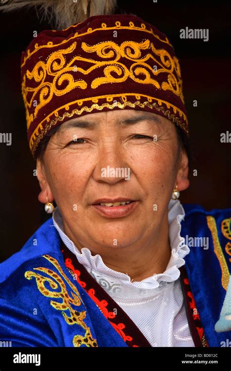 Portrait Of Adult Woman In Traditional Clothings Mongolia Stock Photo