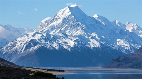 New Zealand Mount Cook Aoraki National Park Blue Sky Wallpaper