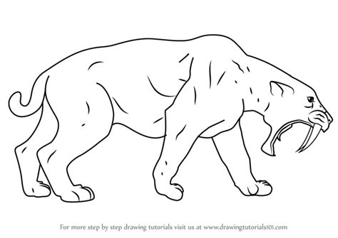 These free, printable animal coloring pages provide hours of fun for kids. Learn How to Draw a Saber-toothed cat (Extinct Animals) Step by Step : Drawing Tutorials
