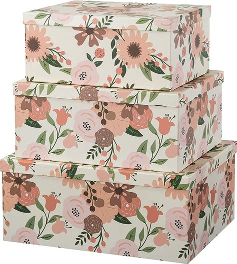 Buy Soul And Lane Decorative Storage Cardboard Boxes With Lids Peach