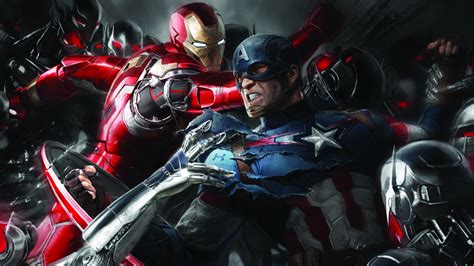 Download Wallpaper 1600x900 Iron Man And Captain America Movie Robots