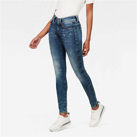 Lynn Mid Waist Skinny Jeans G Star Raw