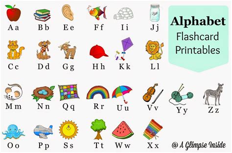 Alphabet Flashcards Printables A Glimpse Inside