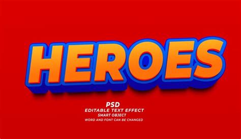 Premium Psd Heroes 3d Psd Editable Text Effect Photoshop Template