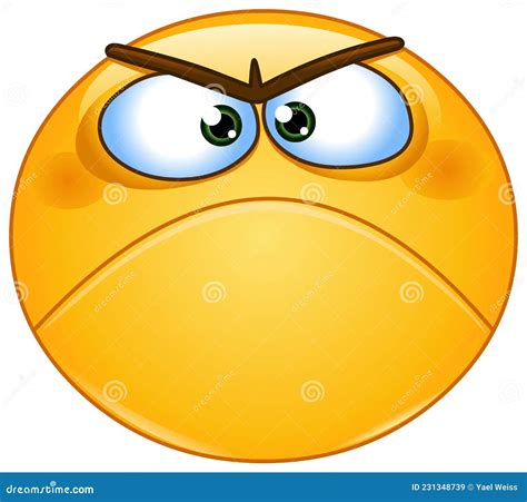 Angry Grumpy Emoticon Stock Vector Illustration Of Isolated 231348739