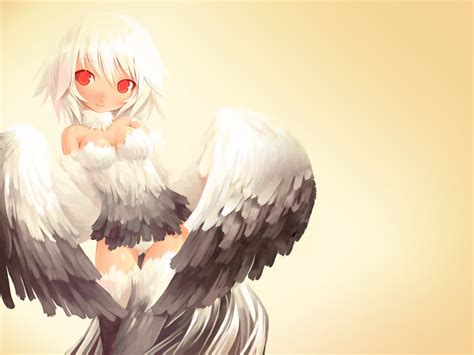 Anime Anime Girls Original Characters Red Eyes Wings Wallpapers Hd