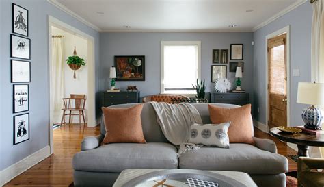 Blue Grey Walls Living Room