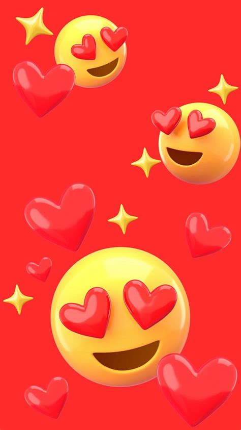 Love Emoticons Mobile Wallpaper Red Premium Photo Rawpixel