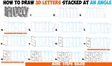 How to draw step by step drawing tutorials. How to Draw 3D Letters, Stacked and at an Angle - Easy Step by Step Drawing Tutorial for ...