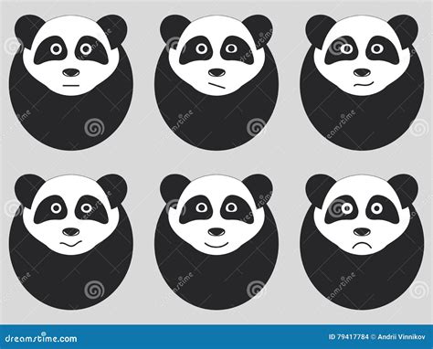 Set Of Cute Pandas Emotions Stock Vector Illustration Of China