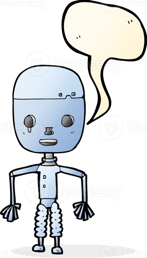 Cartoon Robot With Speech Bubble 36341655 Png