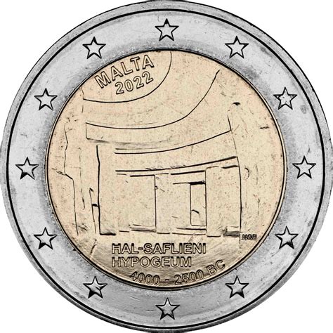 Malta 2 Euro Coin Maltese Prehistoric Sites Hypogeum Of Hal