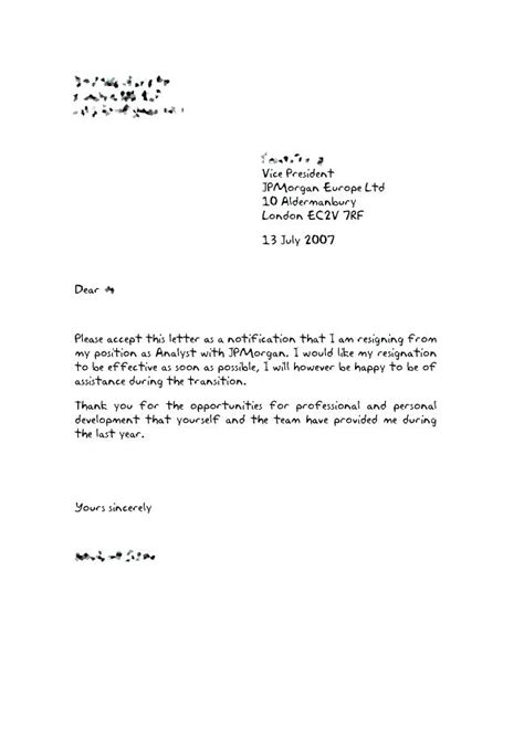 Free 6 Two Weeks Notice Resignation Letters In Pdf