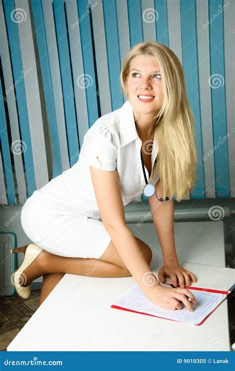 Beautiful Doctor In The Office Stock Image Image Of Cardiologist
